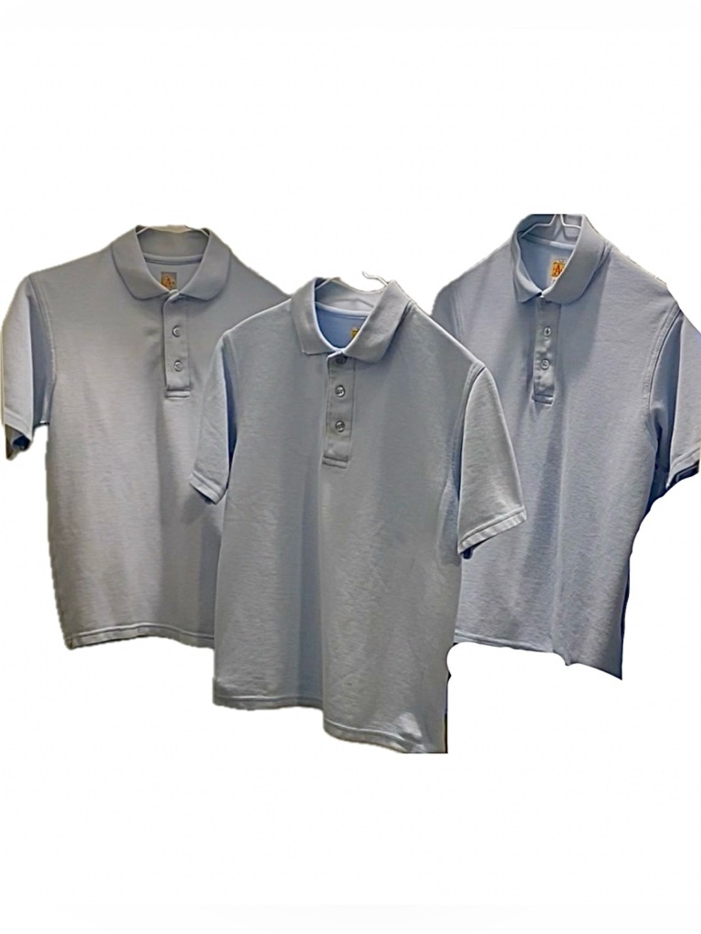 A+ Brand 3 shirts lot Boys Size YL Light Blue School Uniform Polos